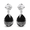Haus Of Brilliance 18k White Gold 1/5 Cttw Diamond With Round White Topaz And 20x15mm Pear Cut Black Onyx Gemstone Dang In White