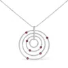 Haus Of Brilliance 18k White Gold 2 1/6 Cttw Pave Set Diamonds And Red Ruby Openwork Circles 18" Pendant Necklace In White
