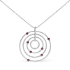 Haus Of Brilliance 18k White Gold 2 1/6 Cttw Pave Set Diamonds And Red Ruby Openwork Circles 18" Pendant Necklace (g-h In White