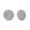 Haus Of Brilliance 18k White Gold 3 1/2 Cttw Shared Prong Set Diamond Cluster Composite Disc Stud Ea In White
