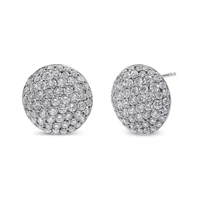 Haus Of Brilliance 18k White Gold 3 1/2 Cttw Shared Prong Set Diamond Cluster Composite Disc Stud Earrings