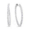 Haus Of Brilliance 18k White Gold 3 5/8 Cttw Round Diamond Curved Inside-outside Hoop Earrings (f-g In White