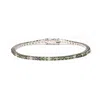 Haus Of Brilliance 18k White Gold 3/8 Cttw Diamond With Blue Sapphire And Green Tsavorite Gemstone Multi-colored Tennis In White