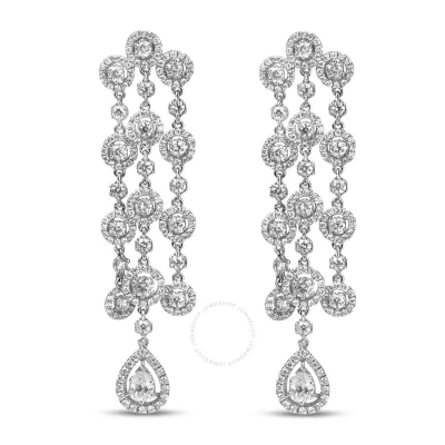 Haus Of Brilliance 18k White Gold 4 3/4 Cttw Diamond Double Teardrop Waterfall Dangle Earrings (h-i