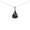 Haus Of Brilliance 18k White Gold 6 1/3 Cttw Pave Set Black And White Diamond Teardrop Pendant Neckl In White