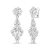 Haus Of Brilliance 18k White Gold 9 1/2 Cttw Diamond Cluster Drop Dangle Clip-on Earrings In White