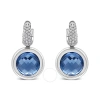 Haus Of Brilliance 18k White Gold Bezel Set 11mm Blue Topaz And 1/2 Cttw Invisible Set Diamond Bale In White