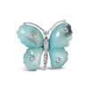 Haus Of Brilliance 18k White Gold Blue Mother Of Pearl And Diamond Accent Butterfly Pin Brooch In Metallic