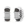 Haus Of Brilliance 18k White Gold Flash Plated .925 Sterling Silver Clear Graphite Grey Enamel 5/8 Cttw Round Diamonds In White