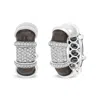 Haus Of Brilliance 18k White Gold Flash Plated .925 Sterling Silver Clear Graphite Grey Enamel 5/8 Cttw Round Diamonds In White