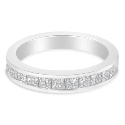 Haus Of Brilliance 18k White Gold Princess Cut 1.0 Cttw Diamond Band Ring In Metallic