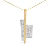 Haus Of Brilliance 18k Yellow And White Gold 1 7/8 Cttw Princess Baguette Diamond Key Shaped 18" Pendant Necklace In Multi
