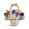 Haus Of Brilliance 18k Yellow Gold 1 1/10 Cttw Diamond And Mixed Gemstone Floral Bouquet Pendant And In Yellow
