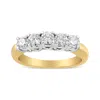 Haus Of Brilliance 18k Yellow Gold 1.0 Cttw 4 Prong Set Round Cut Diamond Step Up 5 Stone Ring Band In Yellow