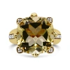 HAUS OF BRILLIANCE HAUS OF BRILLIANCE 18K YELLOW GOLD 15X15MM CUSHION CUT LEMON QUARTZ AND 1/4 CTTW DIAMOND ACCENTED CO