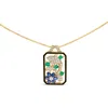 Haus Of Brilliance 18k Yellow Gold 2 1/3 Cttw Diamond, Sapphire, And Emerald Dog Tag With Dolphin Silhouette Convertibl In Yellow