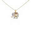 Haus Of Brilliance 18k Yellow Gold 3/4 Cttw Diamond Elephant Shaker Pendant Necklace With Emerald, Ruby, And Sapphire In Yellow