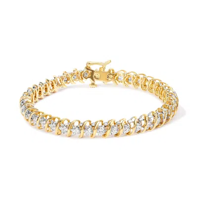 Haus Of Brilliance 18k Yellow Gold 4.0 Cttw Round-cut Diamond S-link 7" Inch Tennis Bracelet