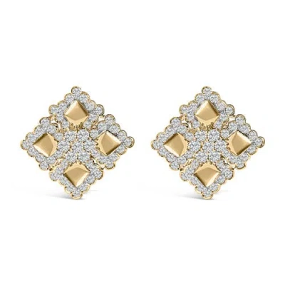 Haus Of Brilliance 18k Yellow Gold Diamond 5 1/5 Cttw Geometric Cluster Stud Earrings