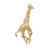 Haus Of Brilliance 18k Yellow Gold Diamond Accent And Blue Sapphire Giraffe Pin Brooch (g-h Color In Yellow