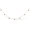 HAUS OF BRILLIANCE HAUS OF BRILLIANCE 18K YELLOW GOLD NECKLACE 1 1/3 CTTW DANGLING RUBY DROP 18" CHAIN COLLAR