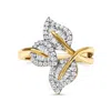 HAUS OF BRILLIANCE HAUS OF BRILLIANCE 18K YELLOW GOLD PLATED .925 STERLING SILVER 1/2 CT BAGUETTE & ROUND DIAMOND BYPAS