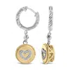 HAUS OF BRILLIANCE HAUS OF BRILLIANCE 18K YELLOW GOLD PLATED .925 STERLING SILVER 1/8 CTTW DIAMOND HEART MEDALLION DROP