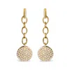 Haus Of Brilliance 18k Yellow Gold Plated .925 Sterling Silver 1.0 Cttw Diamond Composite Cluster Dangle Chain Earrings In Yellow