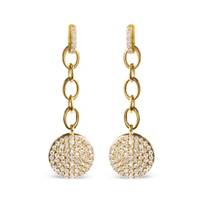Haus Of Brilliance 18k Yellow Gold Plated .925 Sterling Silver 1.0 Cttw Diamond Composite Cluster Dangle Chain Earrings