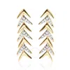 Haus Of Brilliance 18k Yellow Gold Plated .925 Sterling Silver 1/5 Cttw Diamond Chevron Arrow Stud E In Yellow