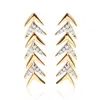 Haus Of Brilliance 18k Yellow Gold Plated .925 Sterling Silver 1/5 Cttw Diamond Chevron Arrow Stud E In Yellow