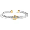 Haus Of Brilliance 18k Yellow Gold Plated .925 Sterling Silver Diamond Accent Dragonfly Medallion Bangle Bracelet In Metallic