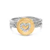 Haus Of Brilliance 18k Yellow Gold Plated .925 Sterling Silver Diamond Heart Ring With Satin Finish In Multi