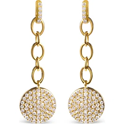 Haus Of Brilliance 18k Yellow Gold Plated .925 Sterling Silver 1.0 Cttw Diamond Composite Cluster Dangle Chain Earrings