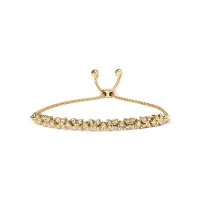 Haus Of Brilliance 18k Yellow Gold Plated .925 Sterling Silver 1/4 Cttw Diamond Marquise Shaped Link 4"-10" Adjustable