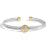 Haus Of Brilliance 18k Yellow Gold Plated Sterling Silver Diamond Accent Dragonfly Medallion Bangle  In Multi