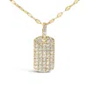 Haus Of Brilliance 18k Yellow Gold Plated.925 Sterling Silver 1/3 Cttw Diamond Studded Dog Tag 18" P In Yellow