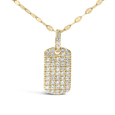 Haus Of Brilliance 18k Yellow Gold Plated.925 Sterling Silver 1/3 Cttw Diamond Studded Dog Tag 18" P