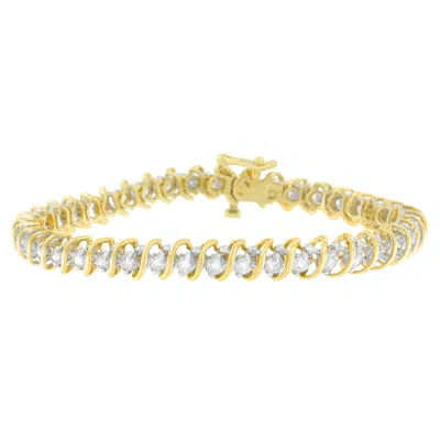 Haus Of Brilliance 18k Yellow Gold Round Cut Diamond Tennis Bracelet