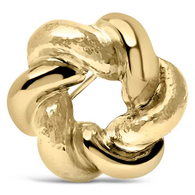 Haus Of Brilliance 18k Yellow Gold Sculpted Knot Brooch