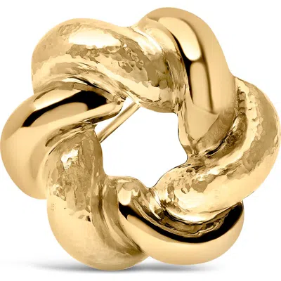 Haus Of Brilliance 18k Yellow Gold Sculpted Knot Brooch