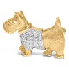 Haus Of Brilliance 18k Yellow Gold1/3 Cttw Diamond Scottish Terrier Brooch Pin And Pendant With Satin Finish In Yellow