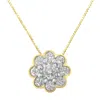 Haus Of Brilliance 2 Micron 10k Yellow Gold Plated .925 Sterling Silver 1/4 Cttw Diamond Cluster Pendant Necklace In Yellow