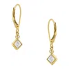 Haus Of Brilliance 2 Micron 14k Yellow Gold Plating Diamond Dangle Earrings In Multi