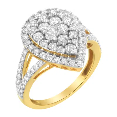 Haus Of Brilliance 2 Micron Yellow Plated Sterling Silver Diamond Cluster Ring