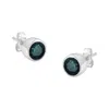 Haus Of Brilliance .925 Sterling Silver 0.40 Cttw Round Brilliant-cut Blue Diamond Miracle-set Stud Earrings