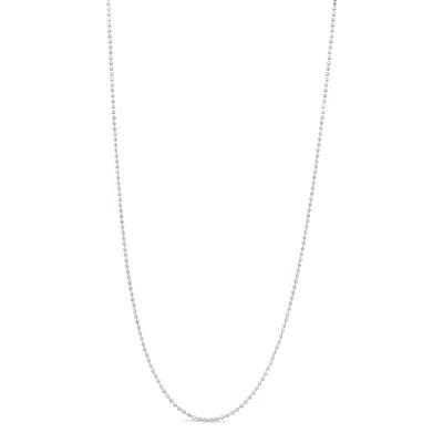 Haus Of Brilliance .925 Sterling Silver 0.7mm Slim And Dainty Unisex 18" Inch Ball Bead Chain Necklace In White