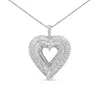 Haus Of Brilliance .925 Sterling Silver 1 1/2 Cttw Baguette Diamond Composite Heart 18" Inch Pendant Necklace In White