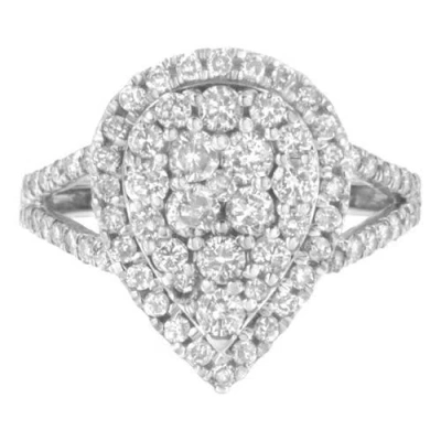 Haus Of Brilliance .925 Sterling Silver Diamond Cluster Ring In White