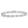 Haus Of Brilliance .925 Sterling Silver 1-1/2 Cttw Diamond Cluster X Link 7" Tennis Bracelet In White